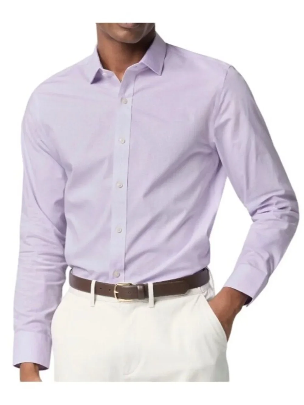 J Crew Mens Wrinkle Free Dress Shirt~ Size S 14-14.5~Lilac Petal Slim NWT L9 34
